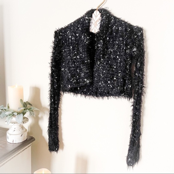 Guess by Marciano Black / White Cropped Jacket - Picture 1 of 7